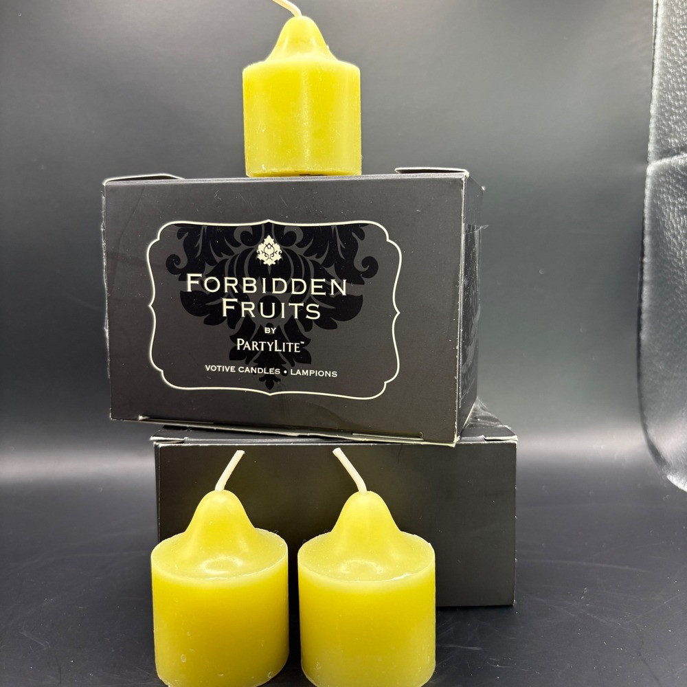 PartyLite Retired 12 Forbidden Fruit Fresh Kiwi Kiss Scented Votives Made in USA